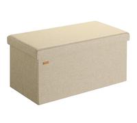 CASARIAŽ Banc de Rangement Beige 80 x 40 x 40 cm Sičge Coffre de Rangement Pliable 100L pour Salon Chambre Couloir