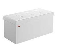 CASARIAŽ Banc de Rangement Blanc 80 x 40 x 40 cm Sičge Coffre de Rangement Pliable 100L pour Salon Chambre Couloir