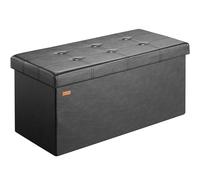 CASARIAŽ Banc de Rangement Noir 80 x 40 x 40 cm Sičge Coffre de Rangement Pliable 100L pour Salon Chambre Couloir