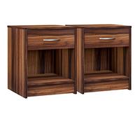 CASARIAŽ Set de 2 Table de Chevet Noix 35x40x50cm Table de Nuit avec Un tiroir Niche Meuble de Rangement Chambre