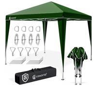Tonnelle tente de jardin Capri 3x3 m pavillon chapiteau réception pliable vert + Sac de transport
