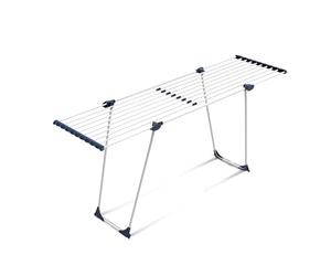 CasaSi® CasaFlex - Étendoir télescopique 20m - extensible et peu encombrant - Étendoir à linge blanc en acier allié pour vêtements, draps et serviettes