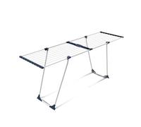 CasaSi EasyFlex Étendoir à linge extensible 20 m - Extensible et peu encombrant - Séchoir à linge noir en acier allié pour vêtements et serviettes