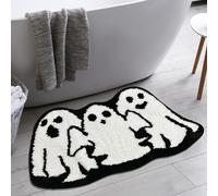 Casasphere Ghost - Petit tapis de salle de bain, Halloween, antidérapant, lavable en machine, 78,7 x 50,8 cm, pour porte d'entrée, chambre à coucher, cuisine (noir)