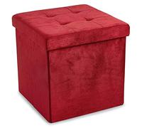 Casatessile Récipient de Pouf Plaine DE Velvet - Bordeaux