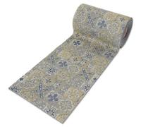 Casatessile Tapis de Cuisine antidérapant avec Chemin de Table coupé à Vif h 50 cm. Argon Lavable en Machine, Pratique, Tissage Lisse, n'accroche Pas Les Poils - BLU, 180 cm.