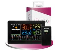 Casativo Station météo Wi-Fi avec capteur extérieur - Station météo numérique avec application et prévisions sur 5 jours, thermomètre, hygromètre et baromètre