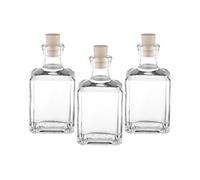Casavetro 10 x 250 Bouchon en liège Transparent Bouteilles en Verre vides -en liège réutilisables pour Sloe Gin Huile Bière Cidre Soda Vodka et Eau (10 x 250 ML)