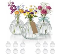 casavetro 12 Mini Vase Deco Table 200ml - Centre de Table Vase decoratif - soliflore Verre Transparent vases 200 ML pour Mariage Decoration Fleurs
