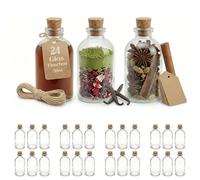 casavetro 24 Fiole en Verre 50ml, Petite Bouteille en Verre 50 ml - Mini Bouteille Verre Flacon Mignonette Alcool Vide Bouchon Liège Mariage Étiquette