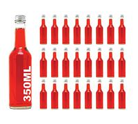 casavetro 24 x 350 ML Bouteilles en Verre vides Transparents avec couvercles à Visser - Gin Huile Vinaigre Soda Vodka Eau (24 x 350 ML)
