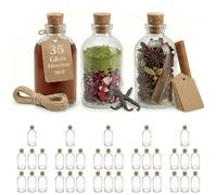 casavetro 35 Fiole en Verre 50ml, Petite Bouteille en Verre 50 ml - Mini Bouteille Verre Flacon Mignonette Alcool Vide Bouchon Liège Mariage Étiquette