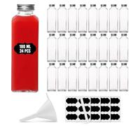 casavetro Bouteilles en Verre vides à Couvercle vissé Transparent 180 ML-couvercles réutilisables Rechargeables Twist Off-Couvercle en Métal hermétique Gin Huile vinaigre Soda Vodka Eau (24 x 180 ML)