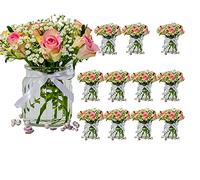 Casavetro Lot de 12 Petites Bouteilles en Verre décoratives en Forme de C avec nœud en Verre et Verre Transparent 12 x