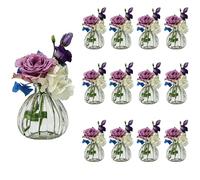 Casavetro Lot de 12 petits vases en verre transparent Décoration de table pour mariage et fête Forme citrouille
