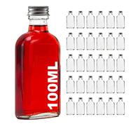 casavetro Lot de 30 bouteilles vides en verre 100 ml avec bouchon à vis, bouteilles de liqueur, bouteilles de vin, de schnapps, de vinaigre, d'huile à remplir 0,1 L (30 x 100 ml)