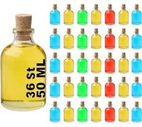 Casavetro Lot de 36 mini bouteilles en verre transparent 50 ml avec bouchon en liège Mini-TR