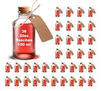 casavetro Lot de 36 petites bouteilles en verre de 100 ml de hauteur - 10 cm de haut - Décoration de table pour mariage - Cadeaux d'invités