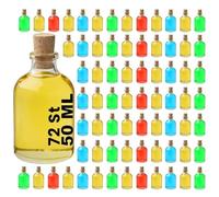 casavetro Lot de 72 mini bouteilles en verre transparent de 50 ml avec bouchon en liège - Mini bouteilles à remplir - 72 x 50 ml