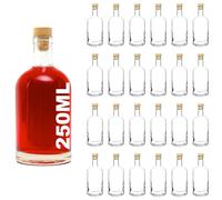casavetro Nocturne-HGK Lot de 24 bouteilles en verre de 250 ml 0,25 l pour eau-de-vie, jus, vin, liqueur (24 x 250 ml)