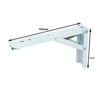 CasaXXl Lot de 2 équerres Pliantes Angle d'étagère 19,5 x 11 x 1 cm Charge Max. 40 kg