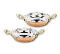 CasaXXl Lot de 2 poêles en cuivre massif turc - Poêle à œufs traditionnelle dans un ensemble de 16 cm et 18 cm de diamètre