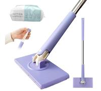 Casbomy Mini serpillère à changement automatique de chiffon rotative à 360° - Mini balai plat sans mains - Nettoyage du sol, de la cuisine et de la salle de bain (1 mini serpillère + gant de toilette