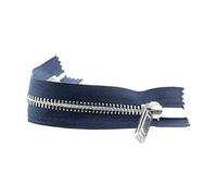 CasCab 1PCS #8 Fermetures éclair à extrémité fermée de 35 cm pour la couture de sacs, artisanat, vestes, dents en métal argenté (ceinture Bleu-35cm 1PCS)