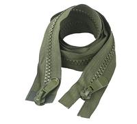 CasCab 2 fermetures à glissière séparables à deux voies de 70 cm #8 (fermeture éclair ouverte) pour la couture de manteaux et vestes, fermeture éclair vert en résine moulée en vrac