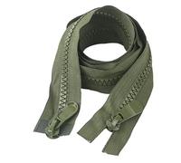 CasCab 2 fermetures à glissière séparables à deux voies de 75 cm #8 (fermeture éclair ouverte) pour la couture de manteaux et vestes, fermeture éclair vert en résine moulée en vrac