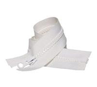 Cascab 2PCS #5 Fermetures à glissière séparables de 250cm (Fermeture à glissière à ouverture) pour la couture de manteaux, Fermetures à glissière en résine moulée Blanc en vrac