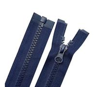 CasCab 2PCS #8 Fermetures à glissière séparables de 130 cm (fermeture éclair à oubleuure) pour la couture de manteaux Fermeture éclair de veste, Fermeture éclair en résine bleu en vrac