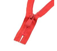 CasCab 2PCS #8 Fermetures Éclair de 25 cm à extrémité fermée pour la couture de poches de manteau, Fermetures Éclair en résine moulée en vrac, rouge