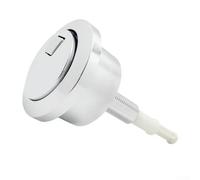 CaScab Double bouton poussoir chromé pour chasse d'eau WC Système de chasse d'eau de rechange Double bouton poussoir