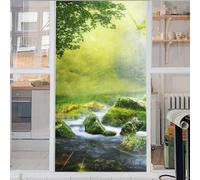 Cascade 3D Arbre Film De Vitre Film Fenetre Statique Adhésif pour Fenêtre Décoratif Anti-UV Stickers Fenetre Film pour Decoration Portes Maison Bureau Chambre Autocollant Vitre 45x60cm