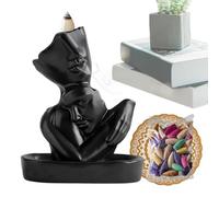 Cascade avec brûleur d'encens - Construction en céramique artisanale, jolie caractéristique de reflux, élégante forme sculpturale | Ornement d'aromathérapie pour la maison, la chambre, le bureau,