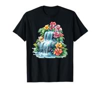 Cascade avec Fleurs Hibiscus Tropical Garden Serenity T-Shirt