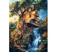 Cascade cabane dans Les Arbres forêt 500 Pieces Casse-tête Adulte en Carton Rigide sans Déformation Animaux et Plantes Jeu De Société Famille Très Difficile Cadeau Noël Qualité Premium Pas Cher 500 P