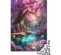 Cascade Cherry Blossom Tree | pour Adultes |Nénuphar| 70x50cm/1000pcs Puzzles Jeux ÉduChatifs Puzzles De Décoration Intérieure