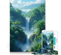 Cascade dans Une forêt luxuriante Puzzle de 1000 pièces Activité ludique et stimulante pour renforcer Les Liens familiaux Emboîtement Parfait sans espaces (38x26cm)