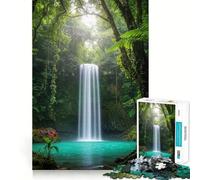 Cascade dans Une forêt verdoyante Puzzle de 1000 pièces pour Adultes Entraînement cérébral Amusant Pièces nettes et sans bavures Activité de Groupe réconfortante (38x52cm)