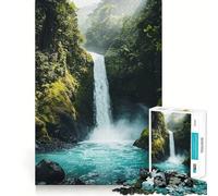 Cascade dans Une Jungle luxuriante Puzzle de 1000 pièces pour Adultes Jeu de logique Découpe de précision Bords Lisses pour Les réunions de Famille (38x26cm)