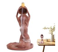 Cascade d'aromathérapie - Support d'encens en forme de figurine de dame | Sculpture à refoulement en résine sculptée, décoration de salle de méditation paisible avec affichage de parfum spirituel pour