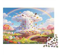 Cascade de Bonbons Pays Imaginaire Puzzle 1000 Pièces Papier pour Adultes Scène de Rêve Puzzle en Famille Décoration Repos Cadeau 70x50cm/1000pcs