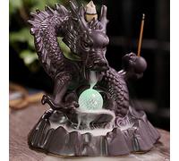 Cascade De Brûleur D'encens De Qualité Supérieure à Reflux,Lumières à Del Innovantes en Céramique,Fontaine à Fumée De Dragon Porte-Bonheur en Forme De Dragon pour La Décoration De Bureau à Domicile