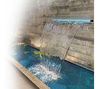 Cascade de déversement avec pompe pour étangs et jardins, fontaine murale de 120 cm pour parcs, paysages et espaces commerciaux, cascades décoratives pour espaces extérieurs