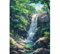 Cascade de Green Woods Puzzle 500 Pièces pour Adultes, Puzzle Impossible, Puzzles Classique pour Adulte, Puzzles Coloré Jeu de Famille et Team Building