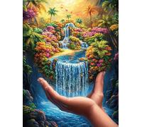 Cascade de la Main de Dieu 500 Pièces Puzzle Adulte en Carton Haute Qualité Épais Contes de fées Animaux et Plantes Difficile Moyenne Anti-Stress Décoration Murale Idée Cadeau Saint Valentin 500 PCS