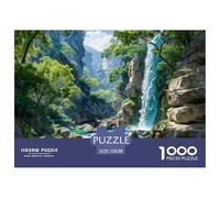 Cascade de la Vallée Émeraude Puzzle 1000 Pièces Adultes intéressant Puzzles 1000 Pièces Peinture Art Décor À La Maison 52x38cm/1000pcs
