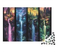 Cascade des Quatre Saisons Puzzle pour Adultes Puzzle 1000 Pièces Paysage Forestier Détente Interaction en Famille Cadeau Maison 52x38cm/1000pcs